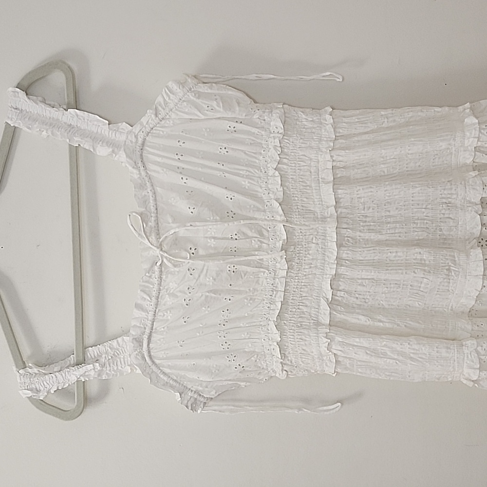 Gap × DÔEN 100% Cotton  Eyelet Midi Dress  Elegant White  Dress Size Meduim - Picture 5 of 16